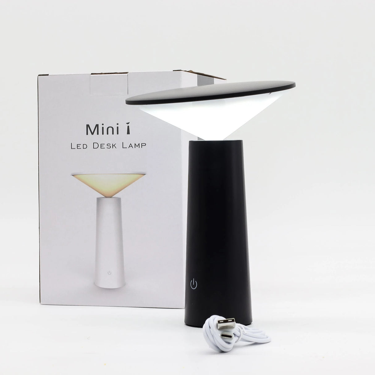 Touch Lamp - Black Mushroom- adjustable - pattern light USB (C) - Rechargable (2000 Watt)