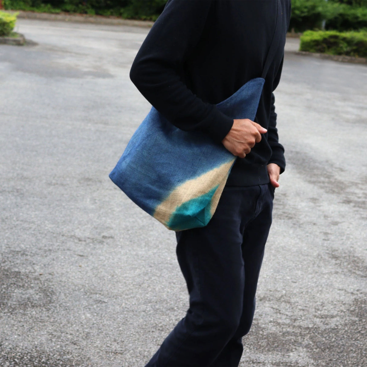 Soft Blend Shoulder Tote - Denim Blue