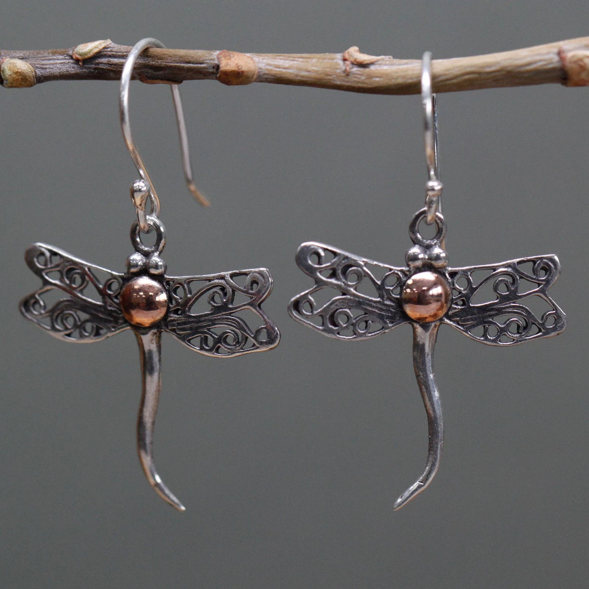 Silver & Gold Earring - Dragonflies