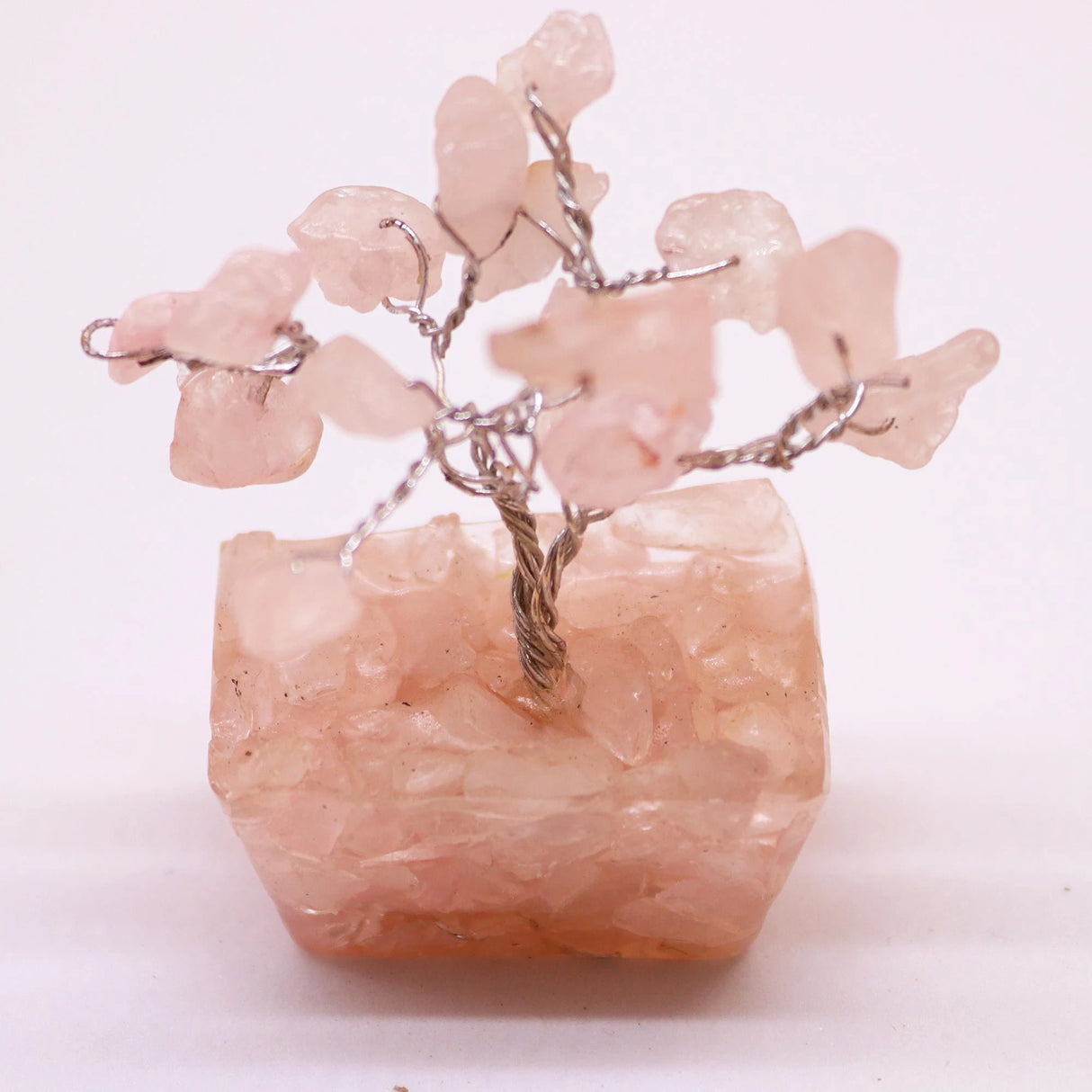 Mini Gemstone Tree On Orgonite Base - Rose Quartz (15 stones)