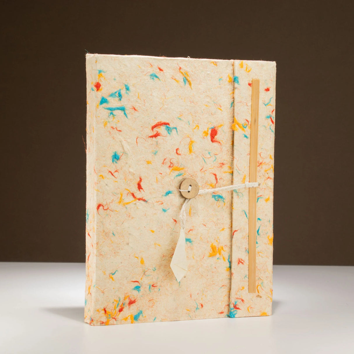 Lokta Mixed Colour Cotton Notebook Large (21x15cm) 45 Leaves Includes Bookmark