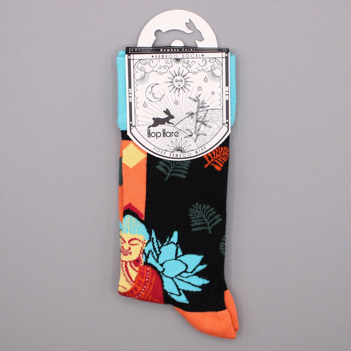 Hop Hare Bamboo Socks S/M - Blue Buddha & Lotus