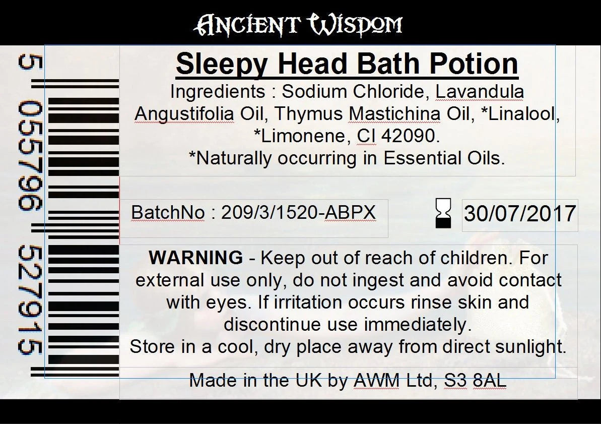 Bag Labels for Sleepy Head (4 sheets of 18)
