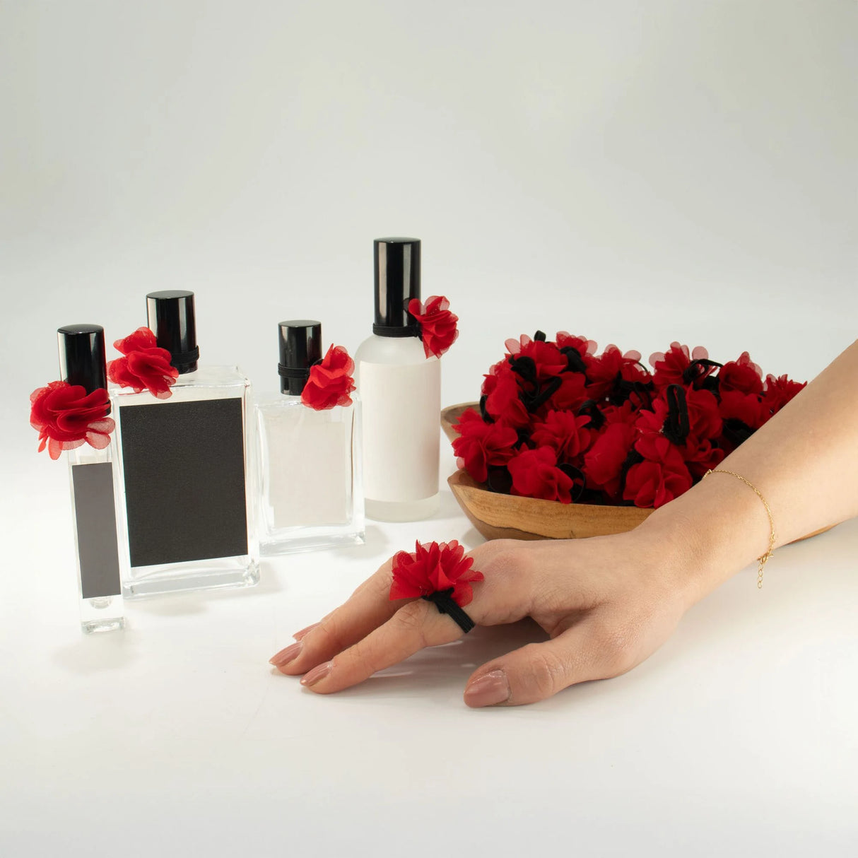Fragrance Chiffon Diffuser Ring Rose Red
