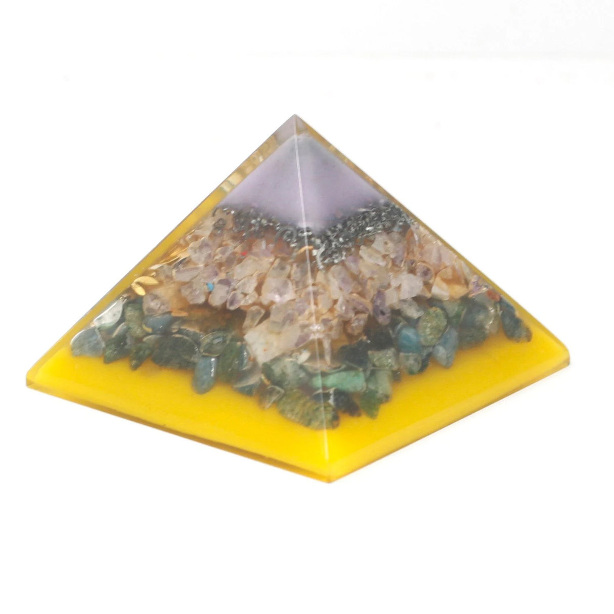 Lrg Organite Pyramid 70mm - Tree(gold base)