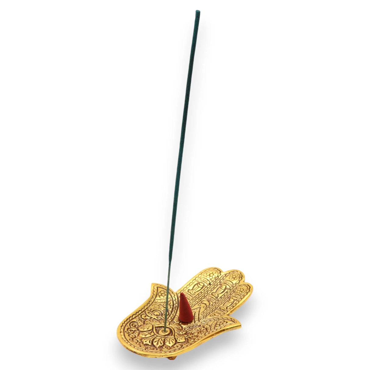 Gold Aluminium Small Hamsa Incense Holder