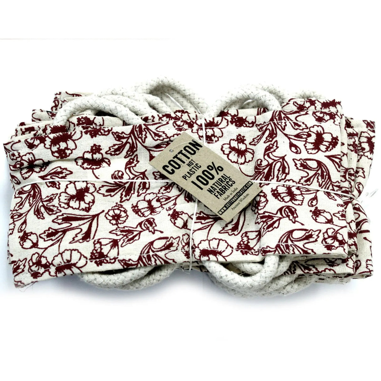 Cotton Wheat Bag with Rope Handles - Floral Patterns