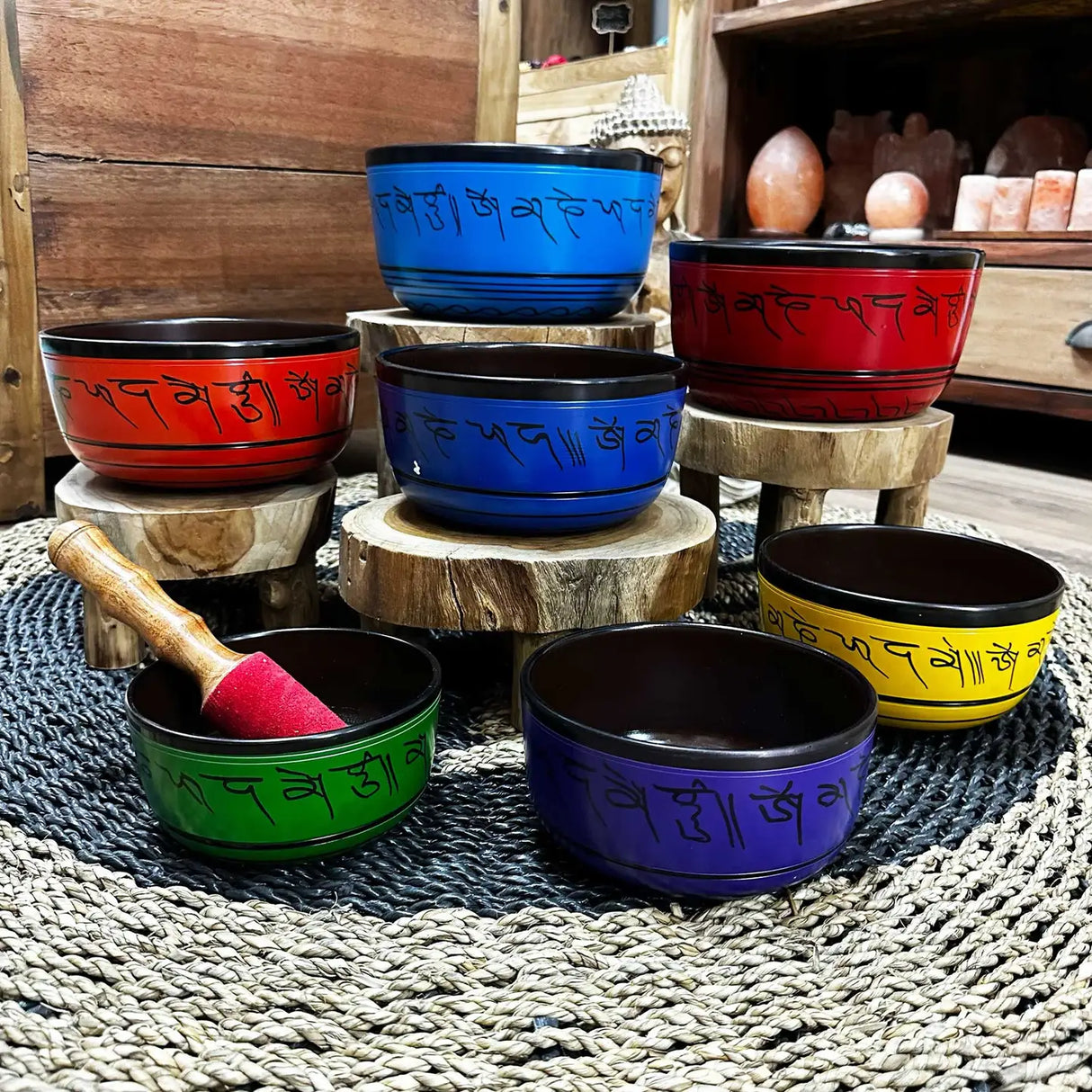Small Chakra Set of Seven Singing Bowls (14-22cm)
