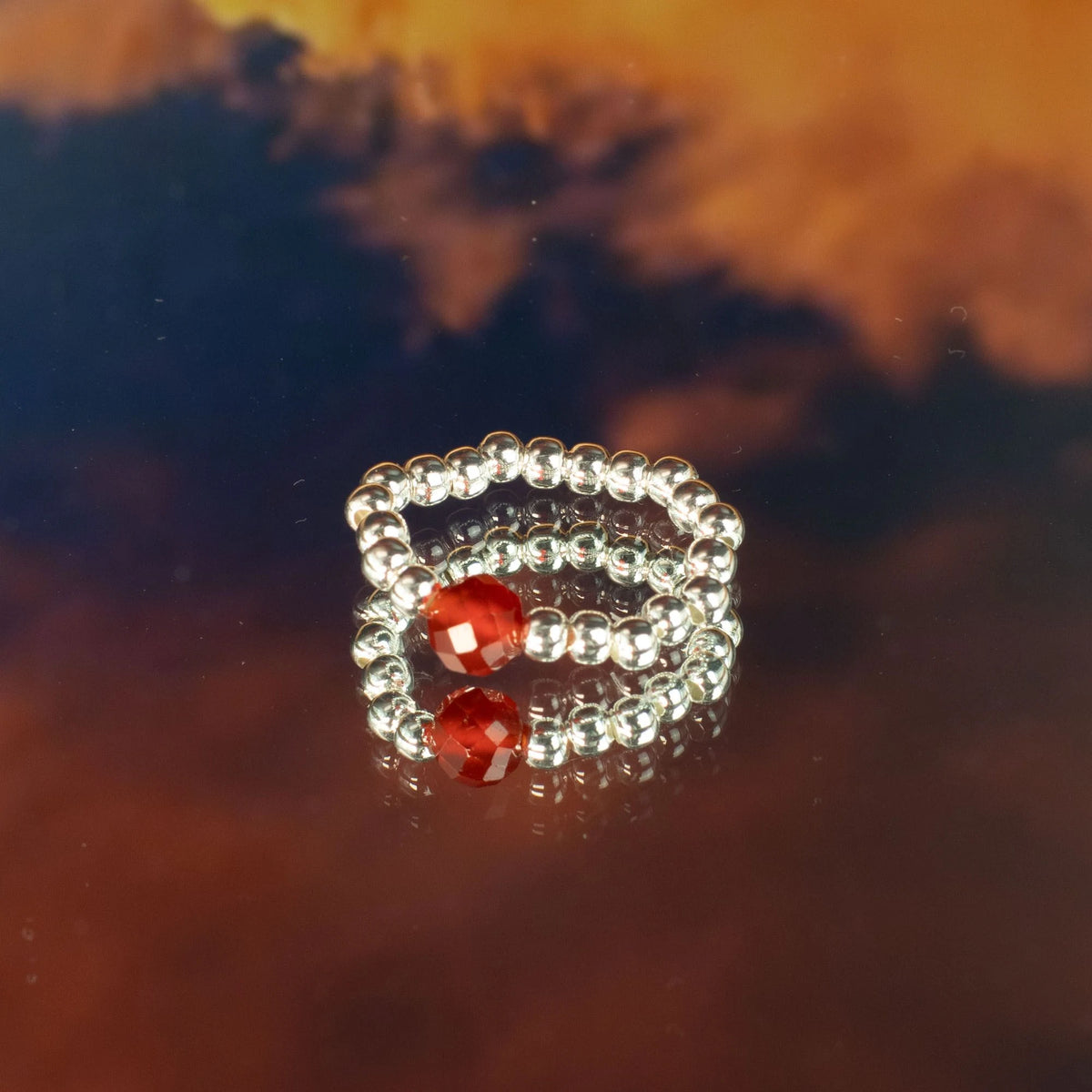 Nymph Spirit Gemstone Ring Set - Blood Moon