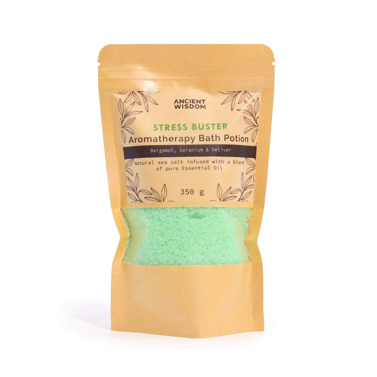 Aromatherapy Bath Potion in Kraft Bag 350g - Stress Buster