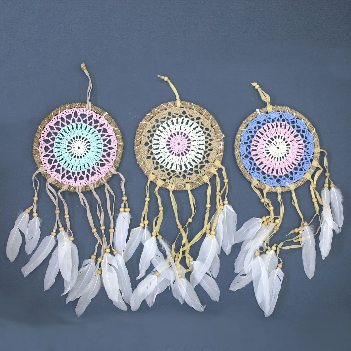 Pastel Pink Macram Dream Catcher 16cm (asst colours)