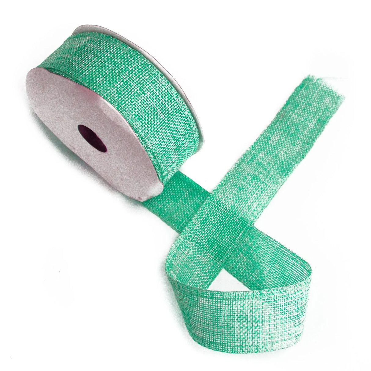 Natural Texture Ribbon 38mm x 20m - Aqua