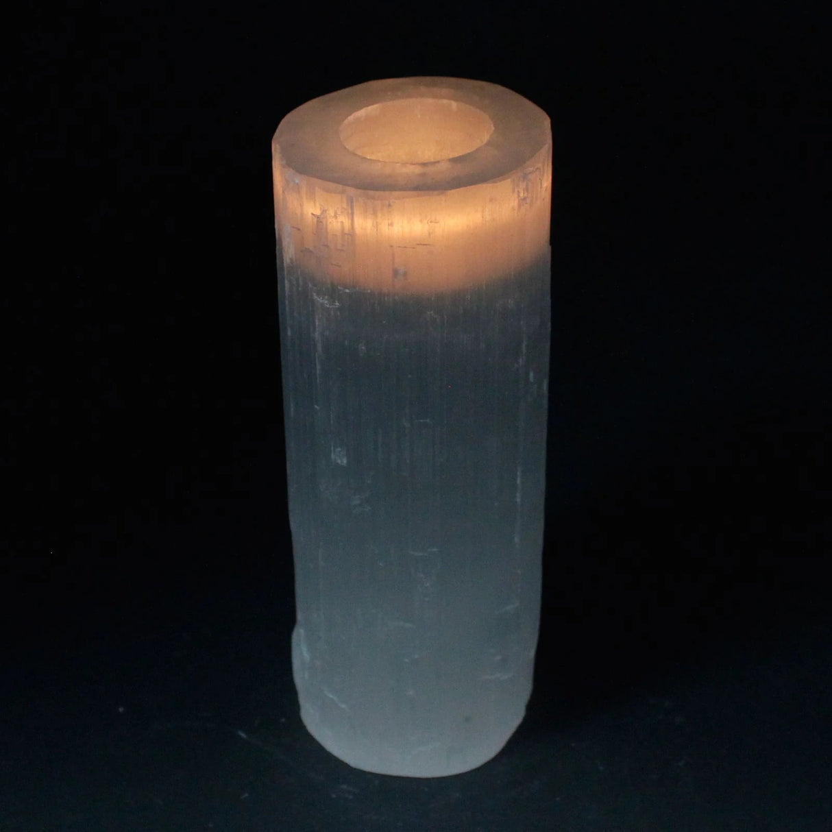 Selenite Cylinder Candle Holder - 20 cm