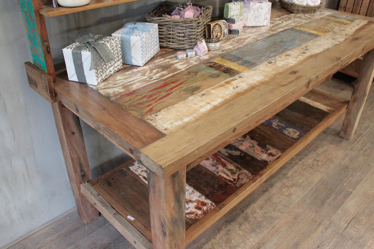 A&C 1.8m Standard Table with top shelf