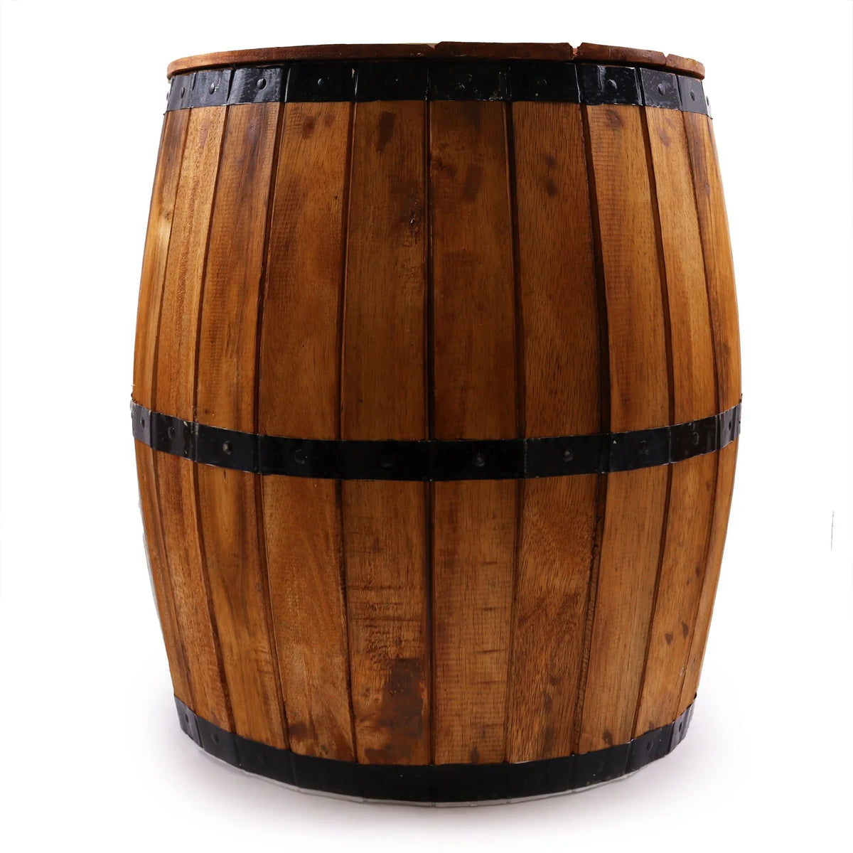 Beer Barrel Stool & Parasol Stand Natural Wood 38 x 32 cm
