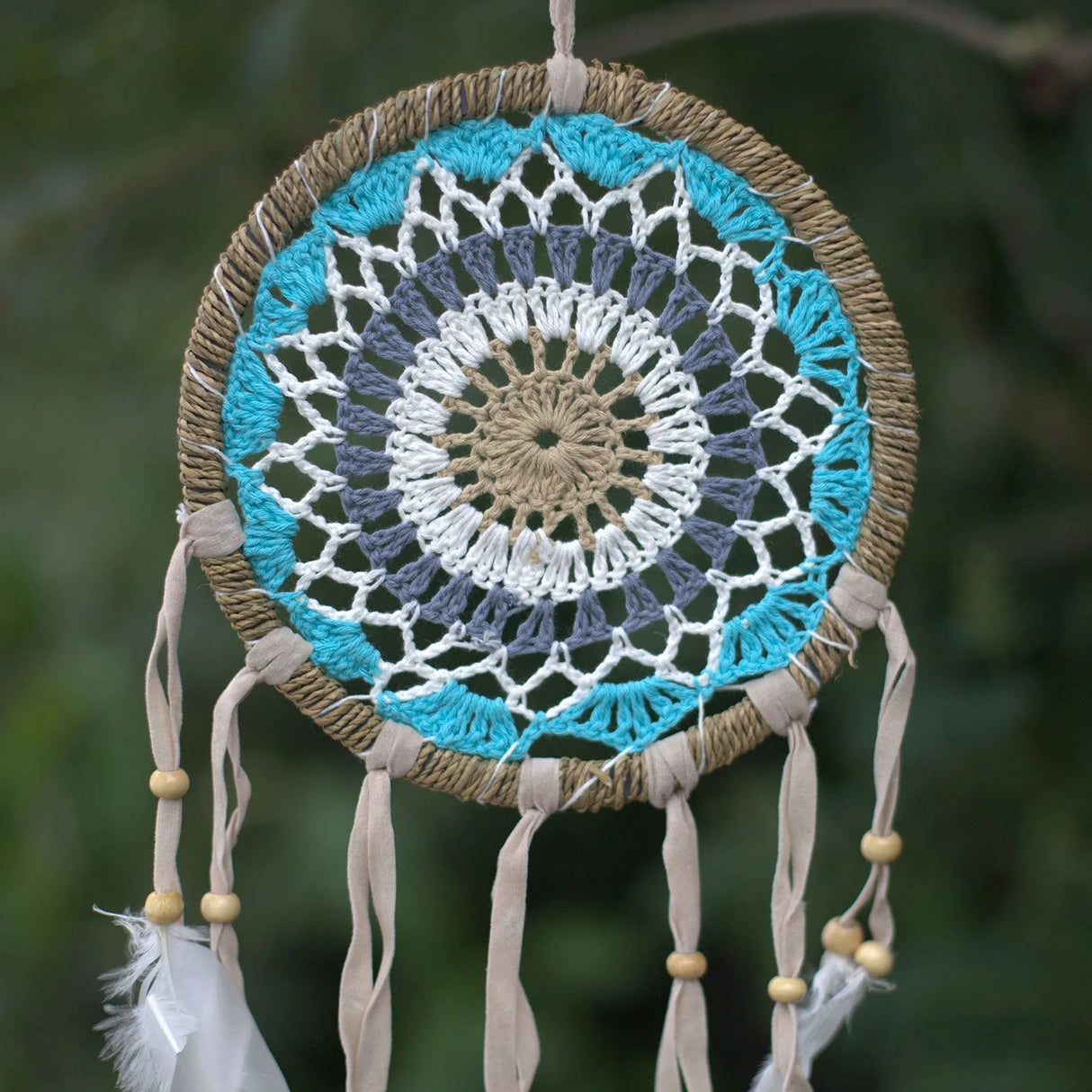 Pastel Blue Macram Dream Catcher 16cm (asst colours)