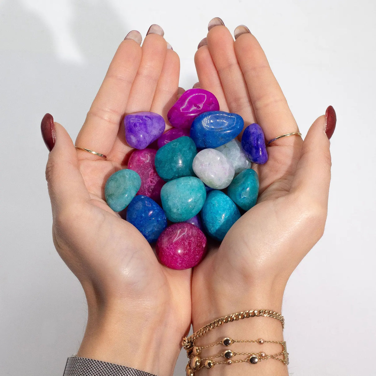 Bulk Treated Mixed Crackle Quatz- 1kg (aprox. 70 stones)