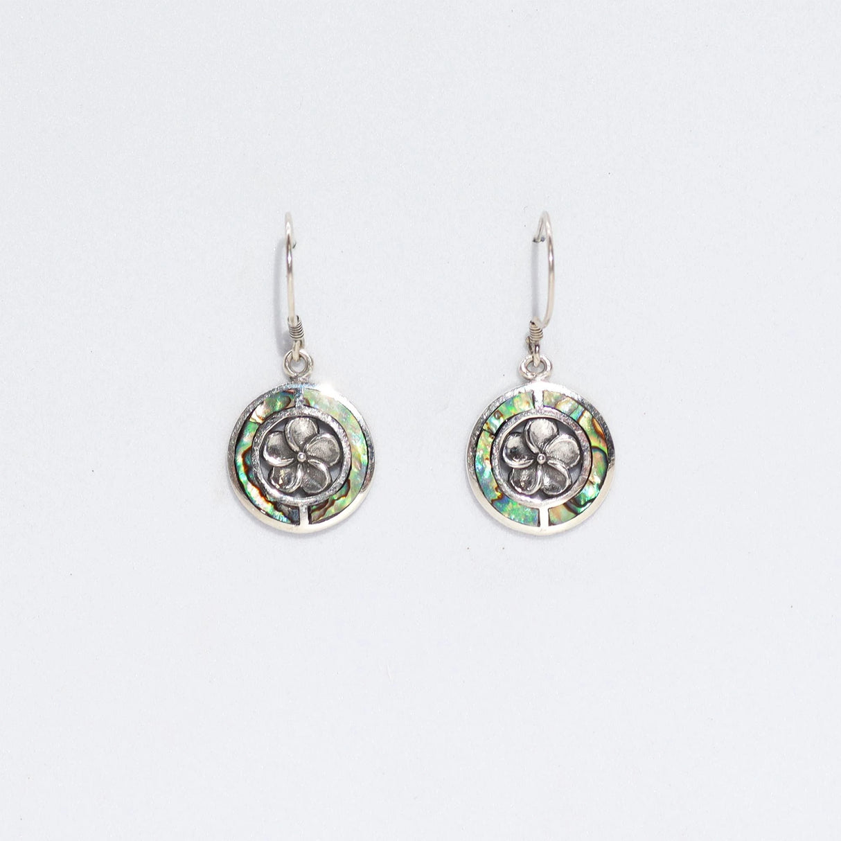 Shell & Silver Earrings - Frangipani - Abalone
