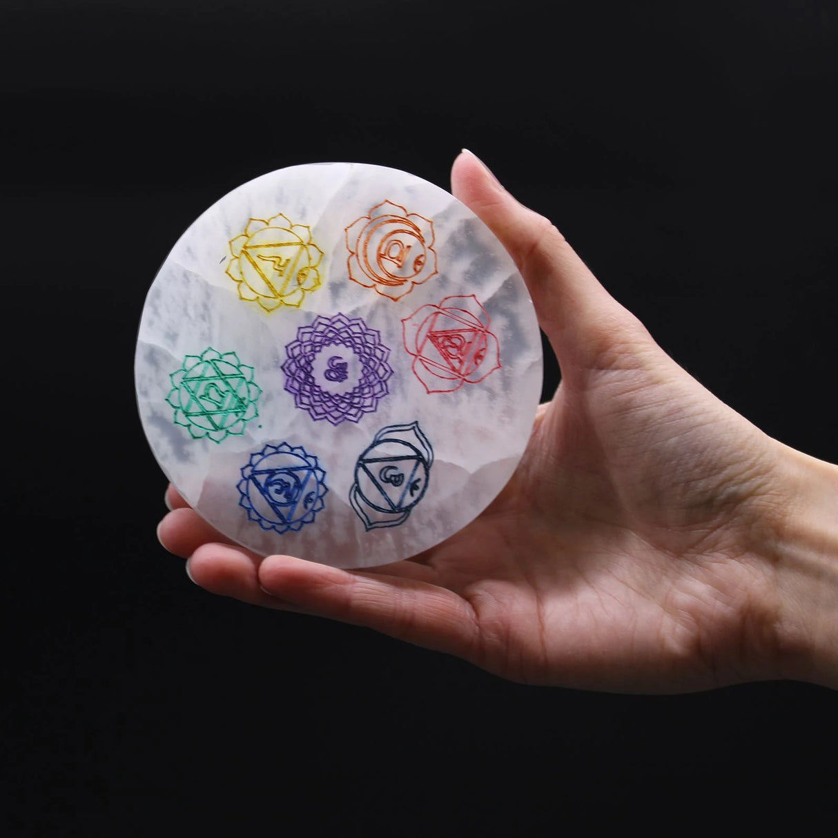 Medium Charging Plate 10cm - Chakra Design (col)