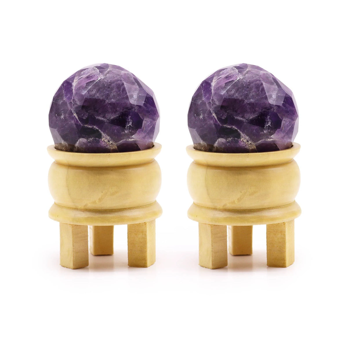 Gemstone Faceted Healing Ball & Stand - Amethyst