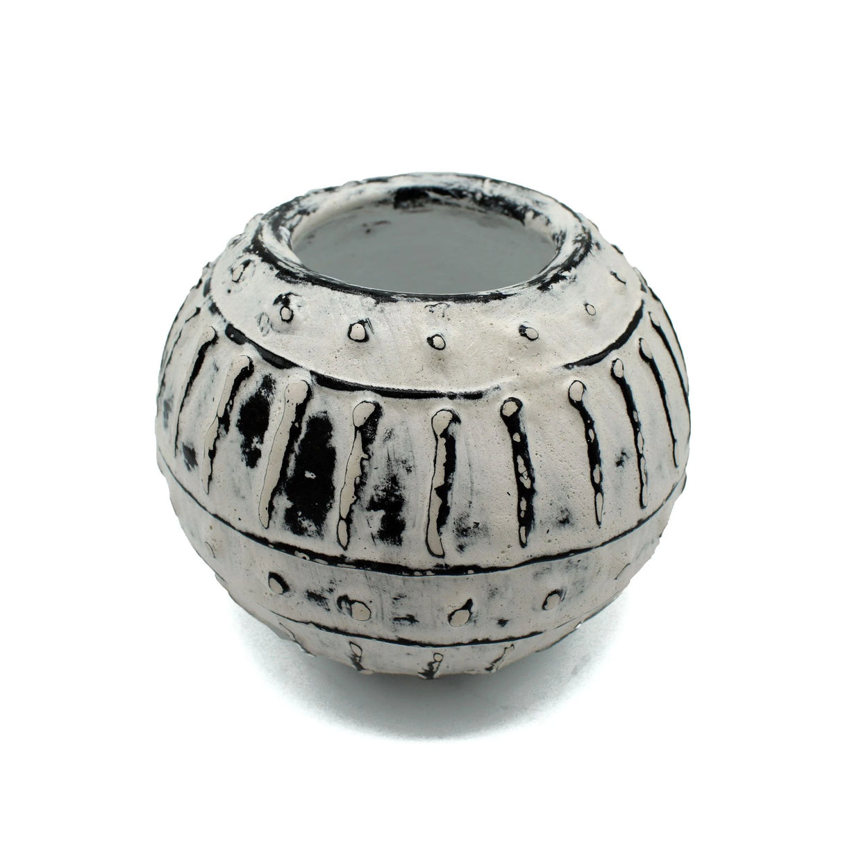 Greek Bubble Clay Plant Pot - Cream 10cm