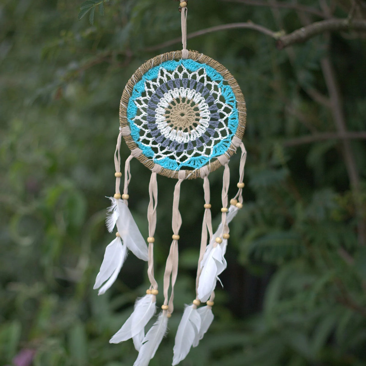 Pastel Blue Macram Dream Catcher 16cm (asst colours)