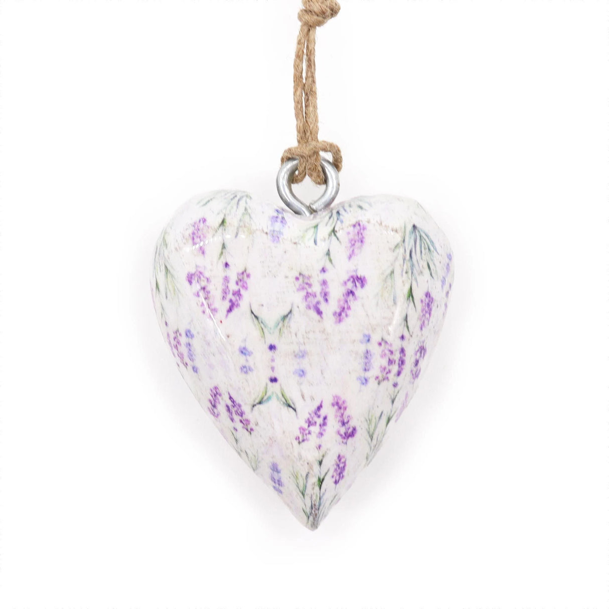 Lrg Decor Wood Heart - Lavender
