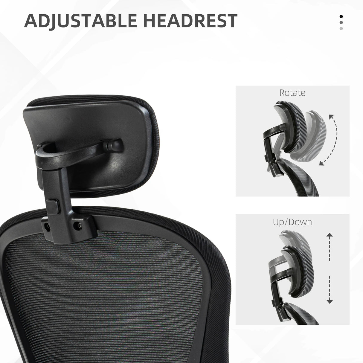 Vinsetto Multi-Adjustable Office Chair, with Lumbar Support, Headrest and Mesh Back - Black