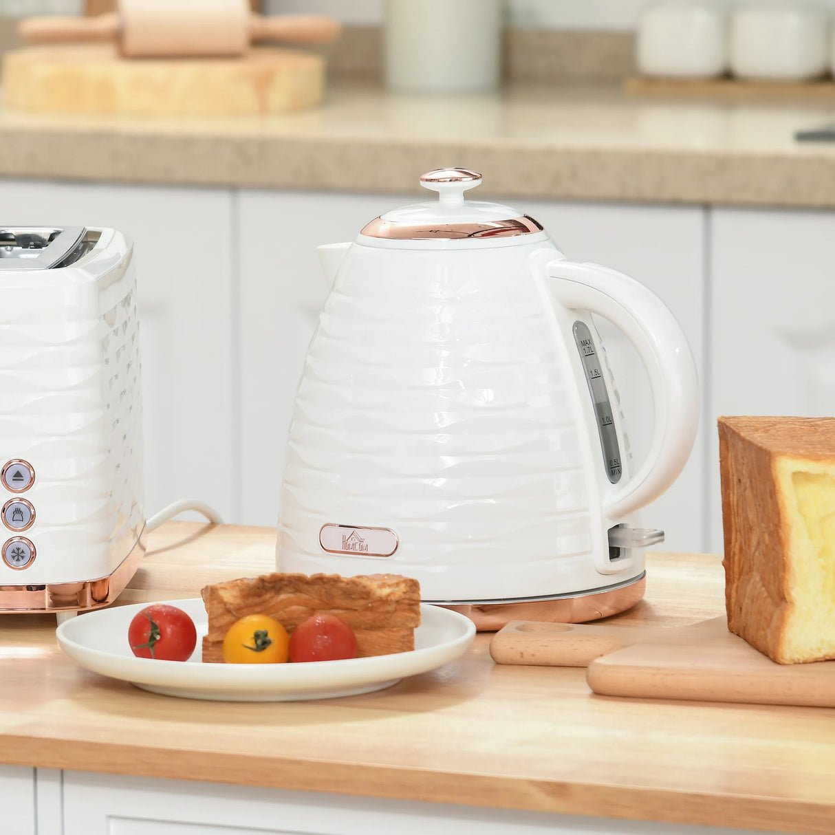 HOMCOM 3kW Rapid Boil Honeycomb Kettle - Cream