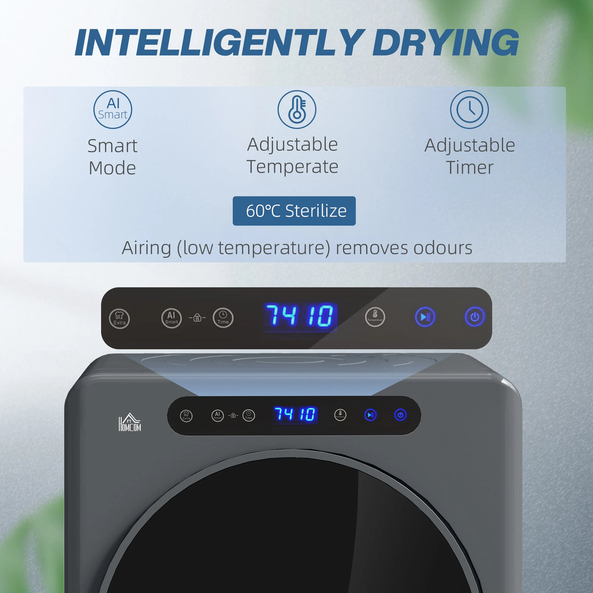 HOMCOM 4kg Compact 40-60C Tumble Dryer - Grey