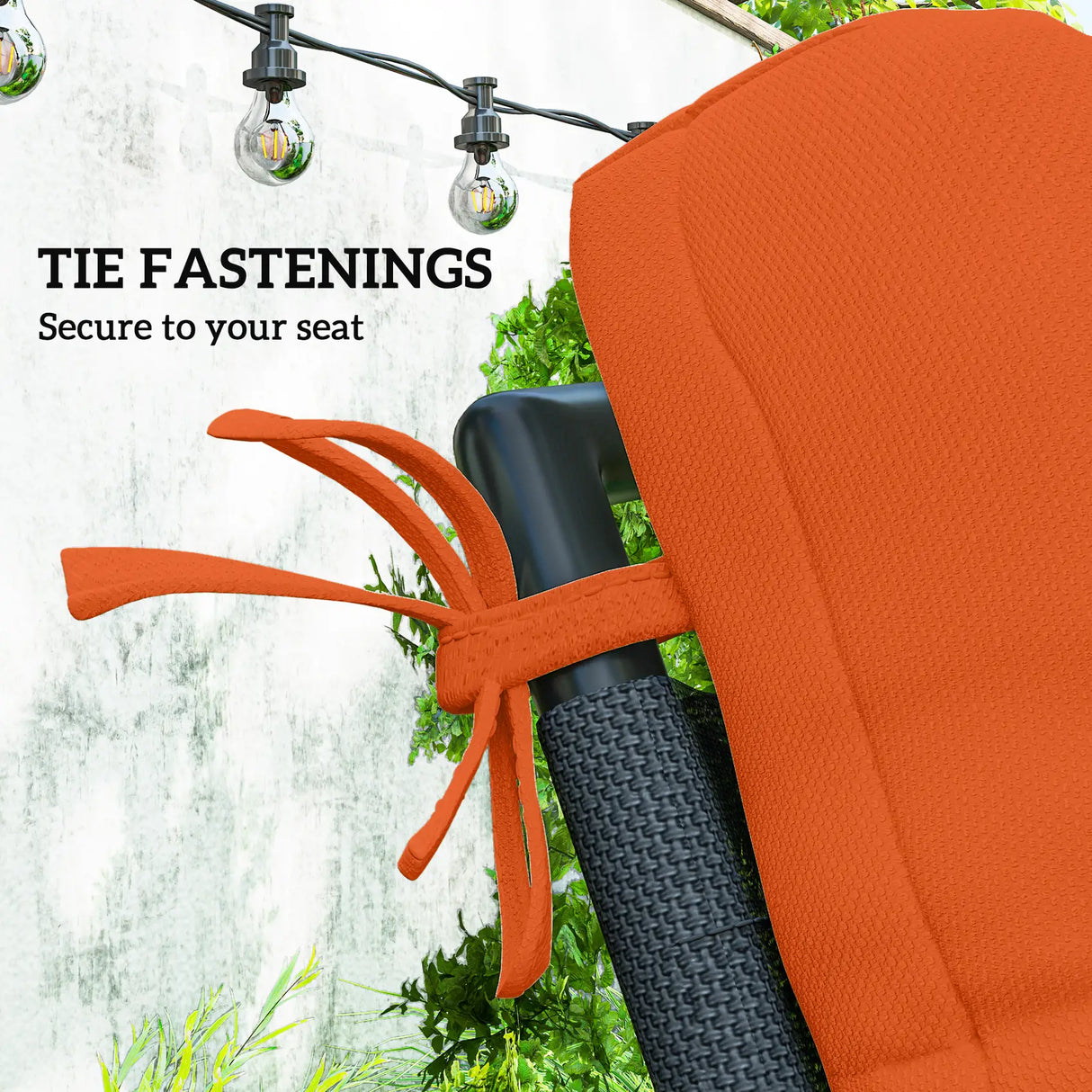 Outsunny Set of Two Padded Outdoor Seat Cushions - Orange