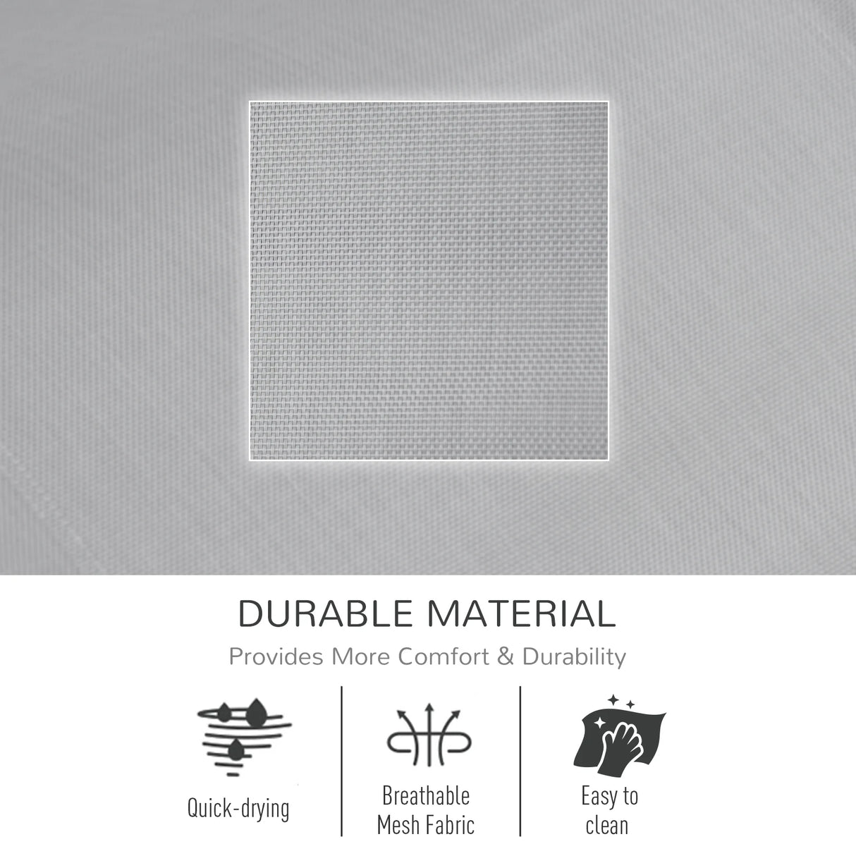 Outsunny 2PCs Outdoor Garden Rocking Chair, Patio Sun Lounger Rocker Chair with Breathable Mesh Fabric, Removable Headrest Pillow, Armrest, Side Storage Bag, Grey