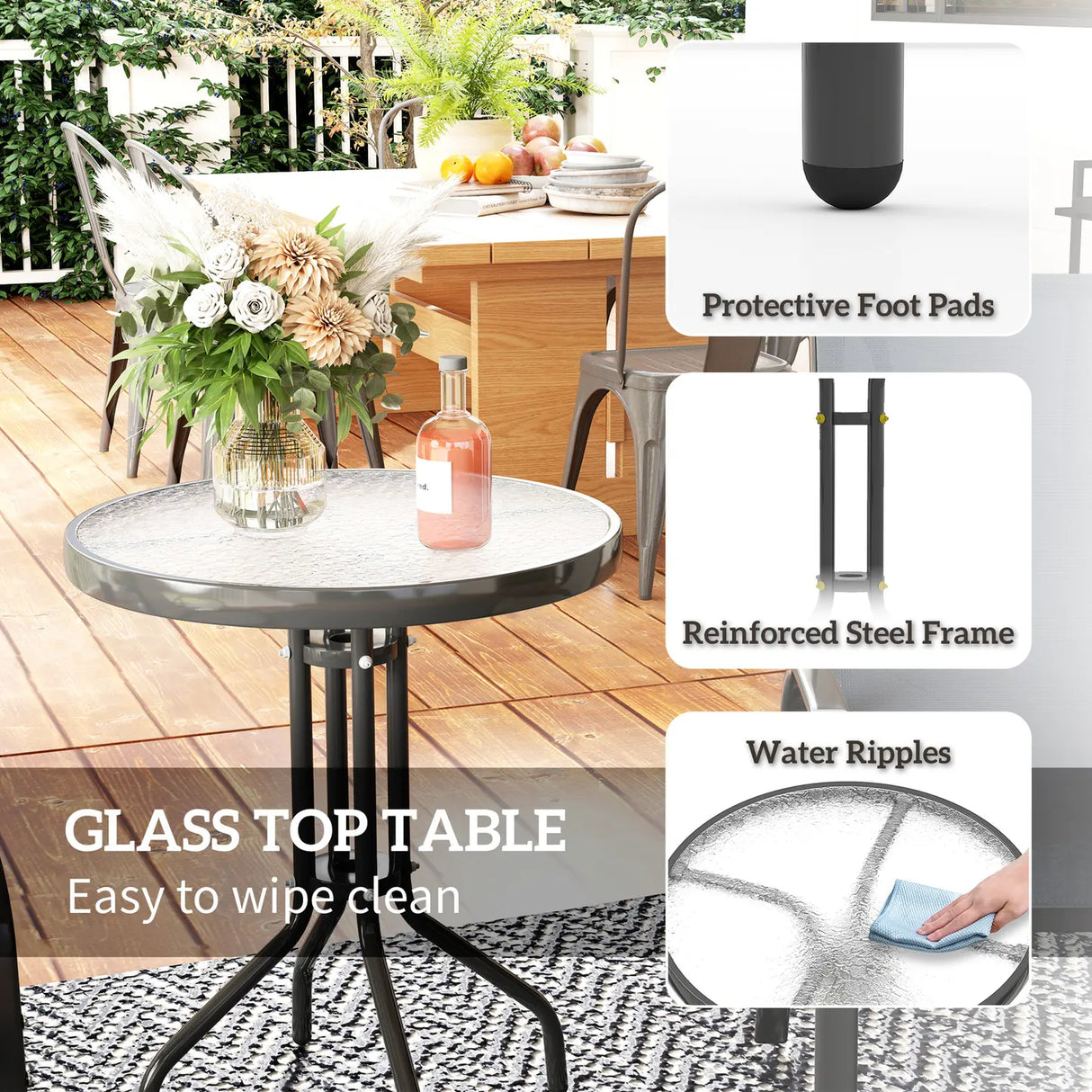 Outsunny Three-Piece Outdoor Garden Set - Grey