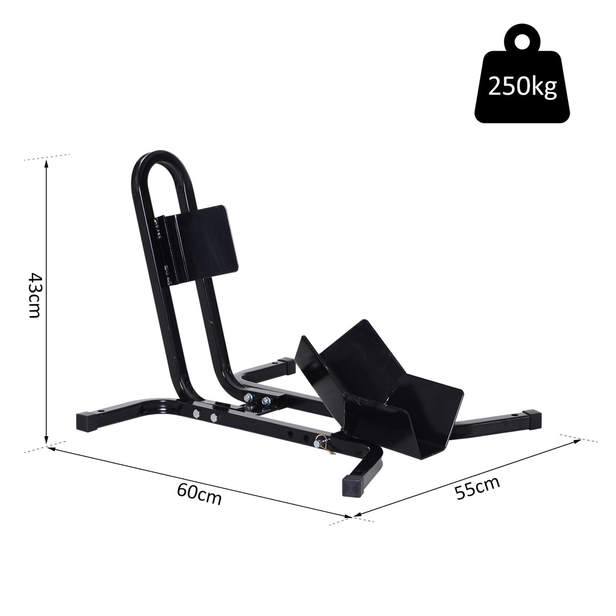 HOMCOM Metal Motorcycle Motorbike Wheel Chock Locking Stand System 17", 19", 21"/43, 48, 51 cm Front Wheels Steel Adjustable Fixing Tyre Holder Support