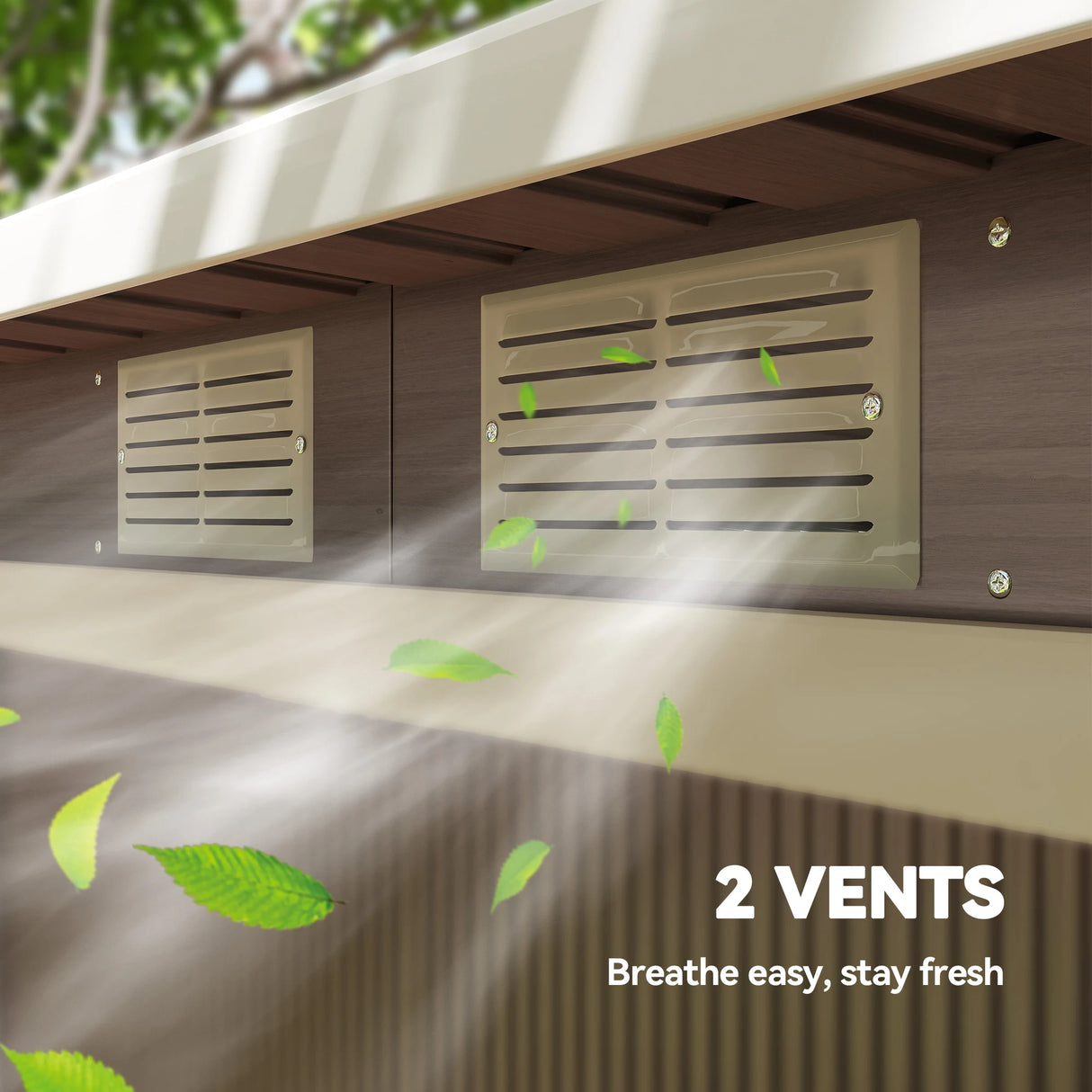 Outsunny 4 x 9ft Metal Shed, with Foundation Shed - Brown