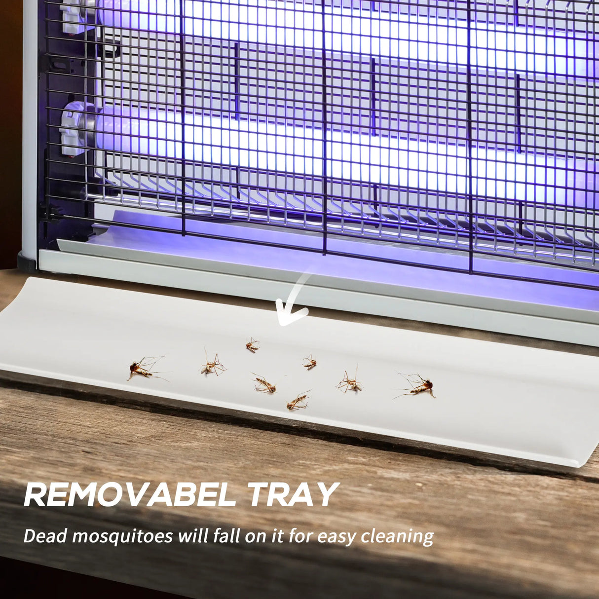 Outsunny 30W Electric Fly Zapper, Bug Zapper with UK Plug, 2 UV Bulbs, Hanging Chain, On/Off Switch and Removable Catch Tray, 60m2 Coverage Insect Mosquito Killer for Indoor and Outdoor Use, Silver