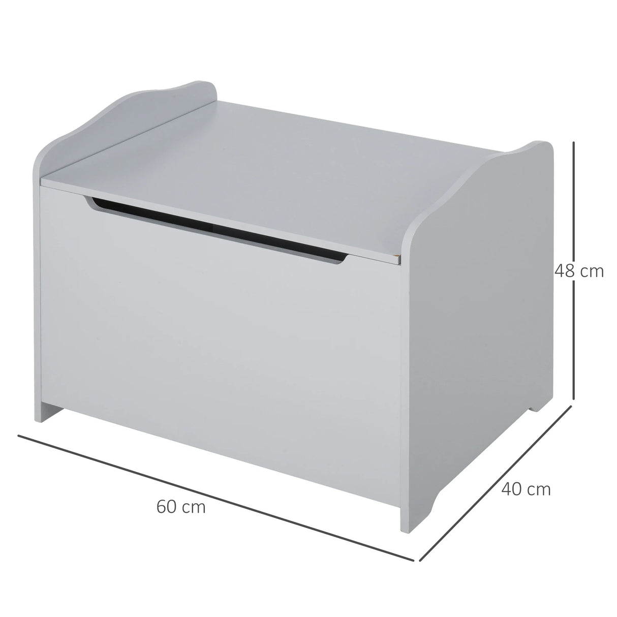 HOMCOM Wooden Kids Toy Box Children Storage Organizer Chest Safety Hinge Playroom Furniture Grey
