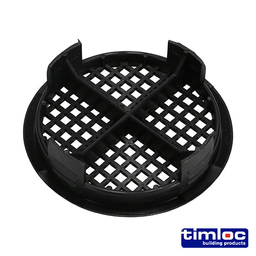 10 x Timloc Push-in Soffit Vent Black - 70.0