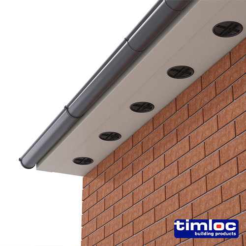 10 x Timloc Push-in Soffit Vent Black - 70.0