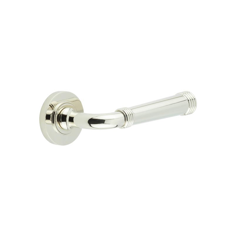 Highgate Door Handles Plain Rose Polished Nickel