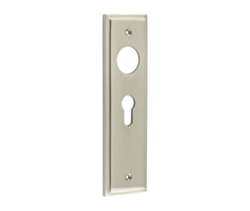 Burlington II Lever Plate Choices Euro Satin Nickel