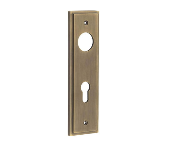 Burlington II Lever Plate Choices Din Euro Antique Brass