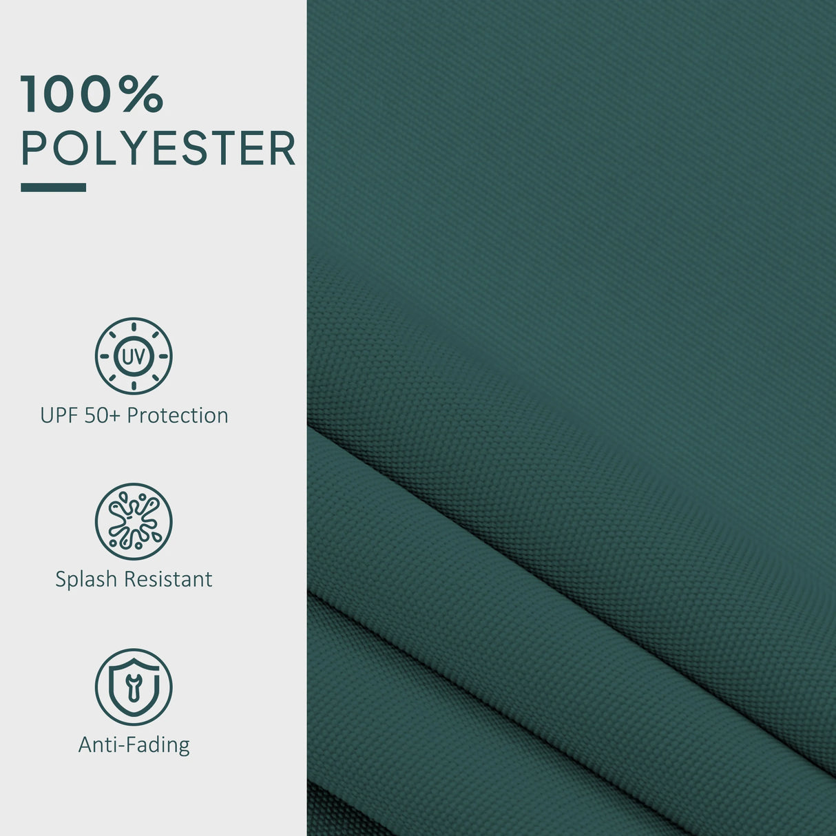 Outsunny Awning Replacement Canopy, Water Resistant UPF 50+ Sun Shade Cover for 3 x 2.5 m Garden Awning (Fabric Only), Green