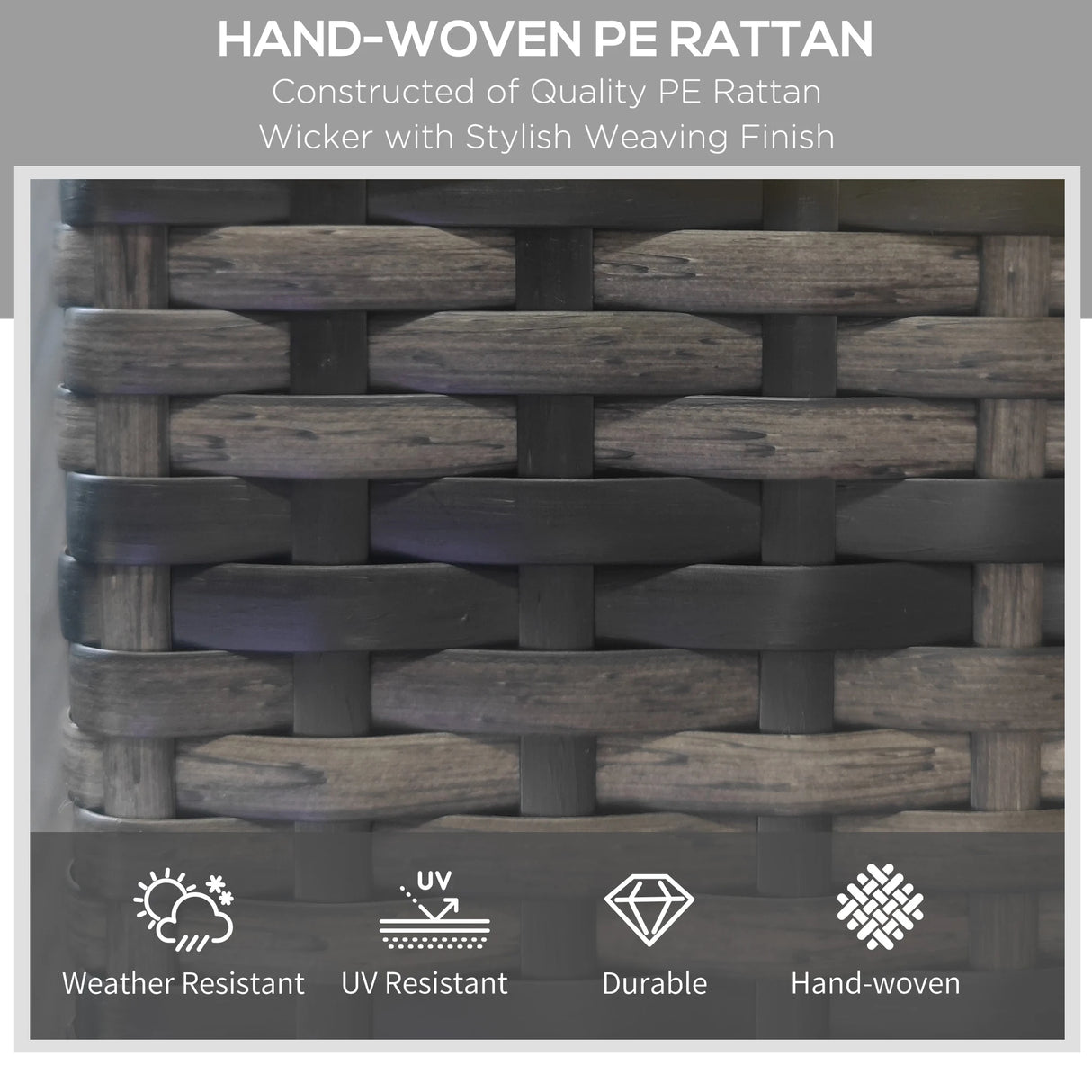 Outsunny Outdoor Sun Lounger, Rattan Wicker Chaise Recliner with 5-Level Adjustable Backrest and 2 Wheels