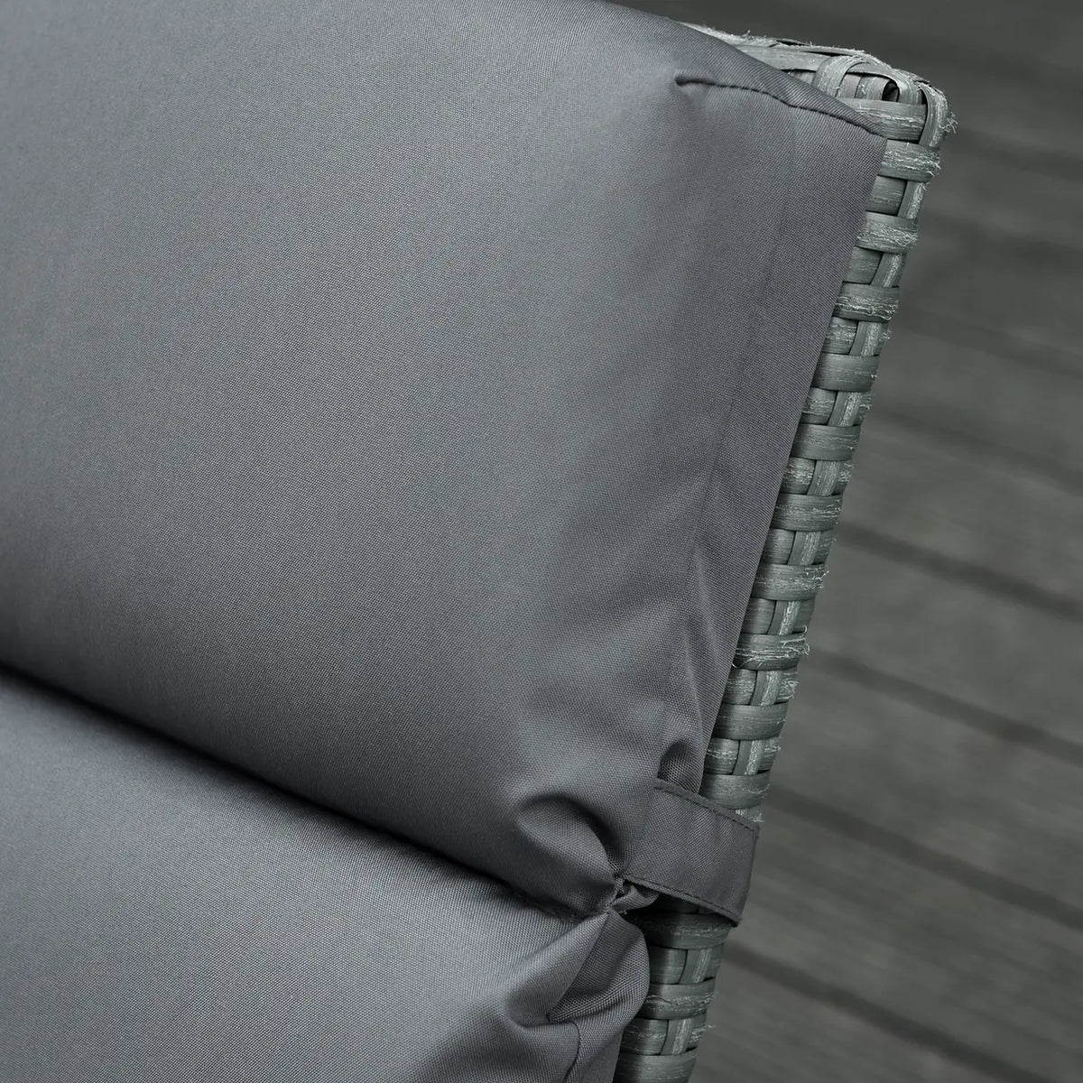 Outsunny Set of 2 Sun Lounger Cushions, Replacement Cushions for Rattan Furniture with Ties, 196 x 55 cm, Cushion ONLY, Dark Grey