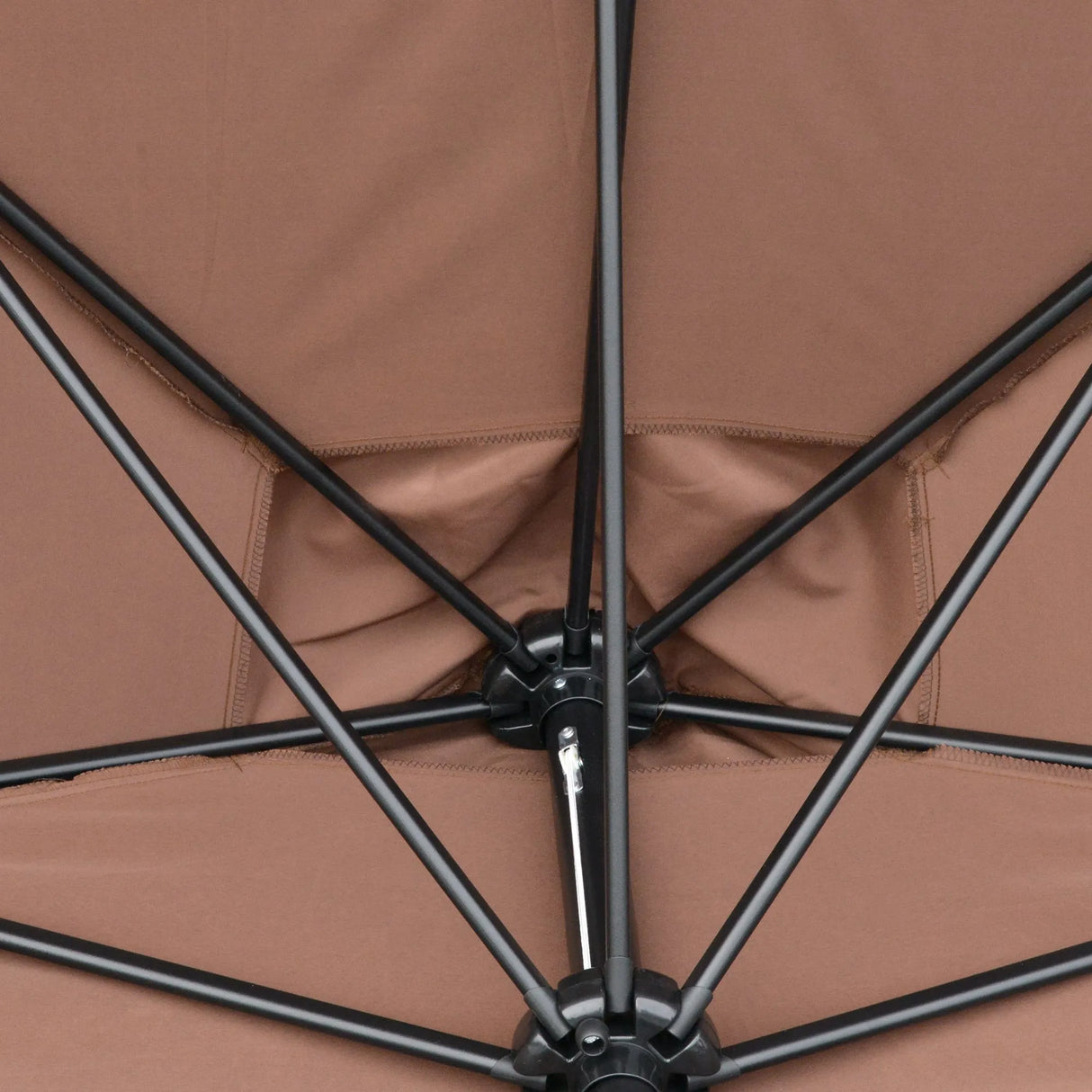 Outsunny 2.3m Half-Square Parasol, for Balconies and Walls - Brown