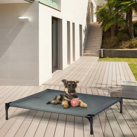 Elevated Pet Cot with Detachable Canopy Shade & Sturdy Steel Frame-XL