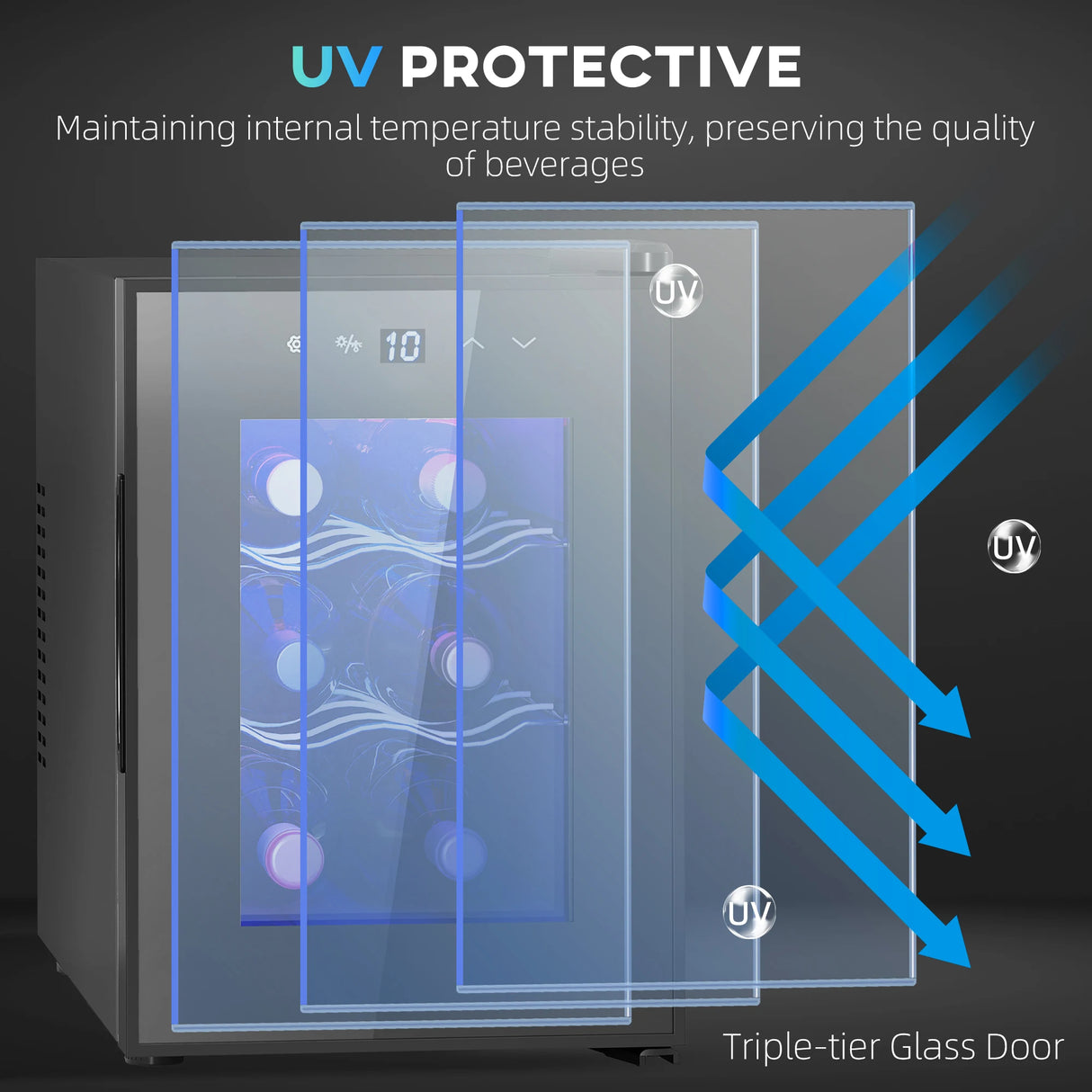 HOMCOM Six Bottle 8-18 Countertop Wine Fridge - Black