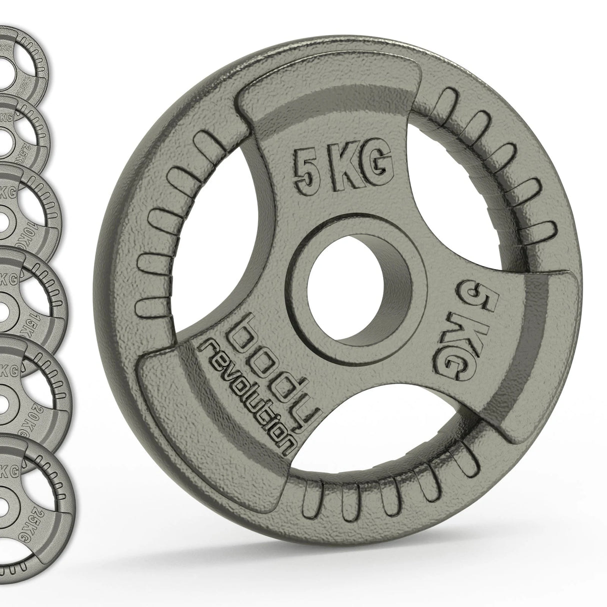 Olympic Tri Grip Cast Iron Weight Plates Pairs Sets 2 x 2.5kg