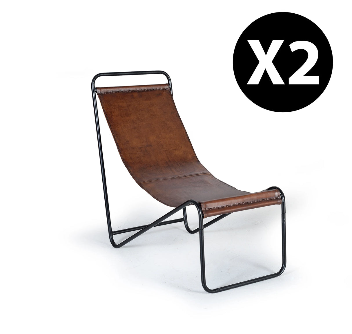 Giner and Colomer Chair Upholstered In Leather With Metal Structure